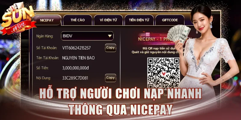 Hỗ trợ người chơi nạp nhanh thông qua NicePay