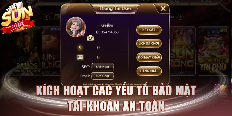 Kích hoạt các yếu tố bảo mật tài khoản an toàn