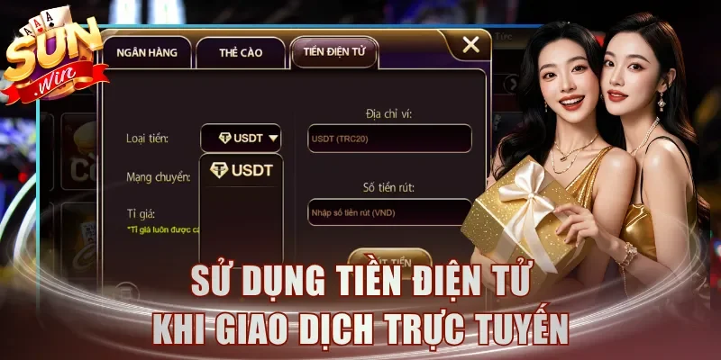 Sử dụng tiền điện tử khi giao dịch trực tuyến